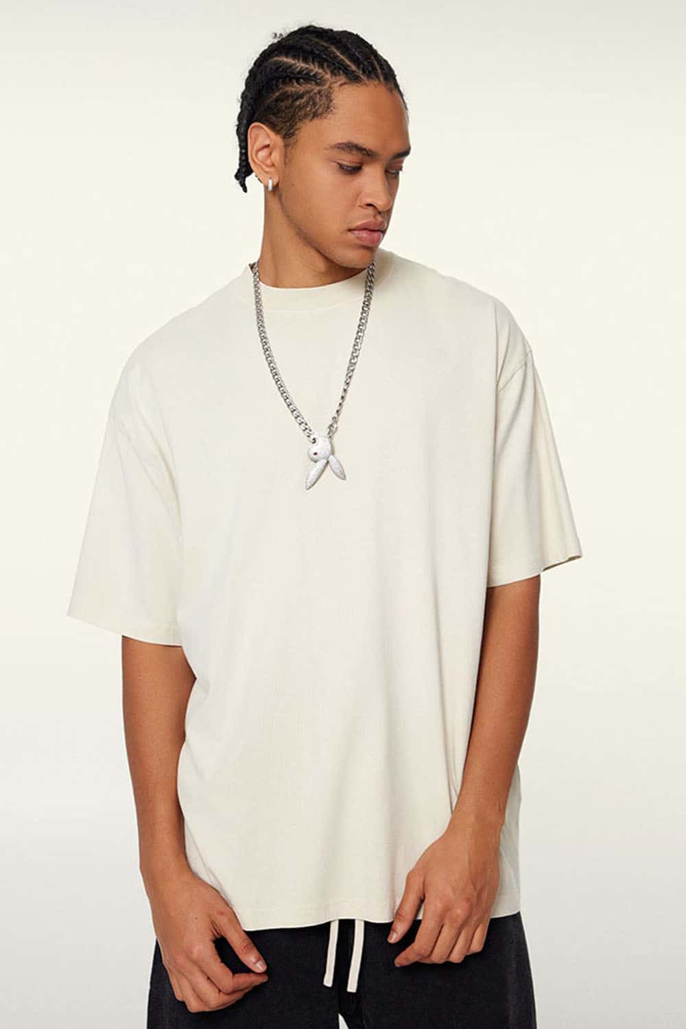 Relaxed Washed Cotton Tee - Gray Apricot