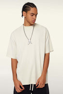Relaxed Washed Cotton Tee - Gray Apricot