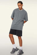Relaxed Washed Cotton Tee - Grayish Blue