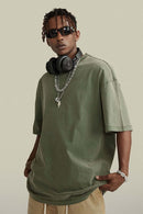 Relaxed Washed Cotton Tee - Grayish Green