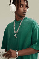 Relaxed Washed Cotton Tee - Green
