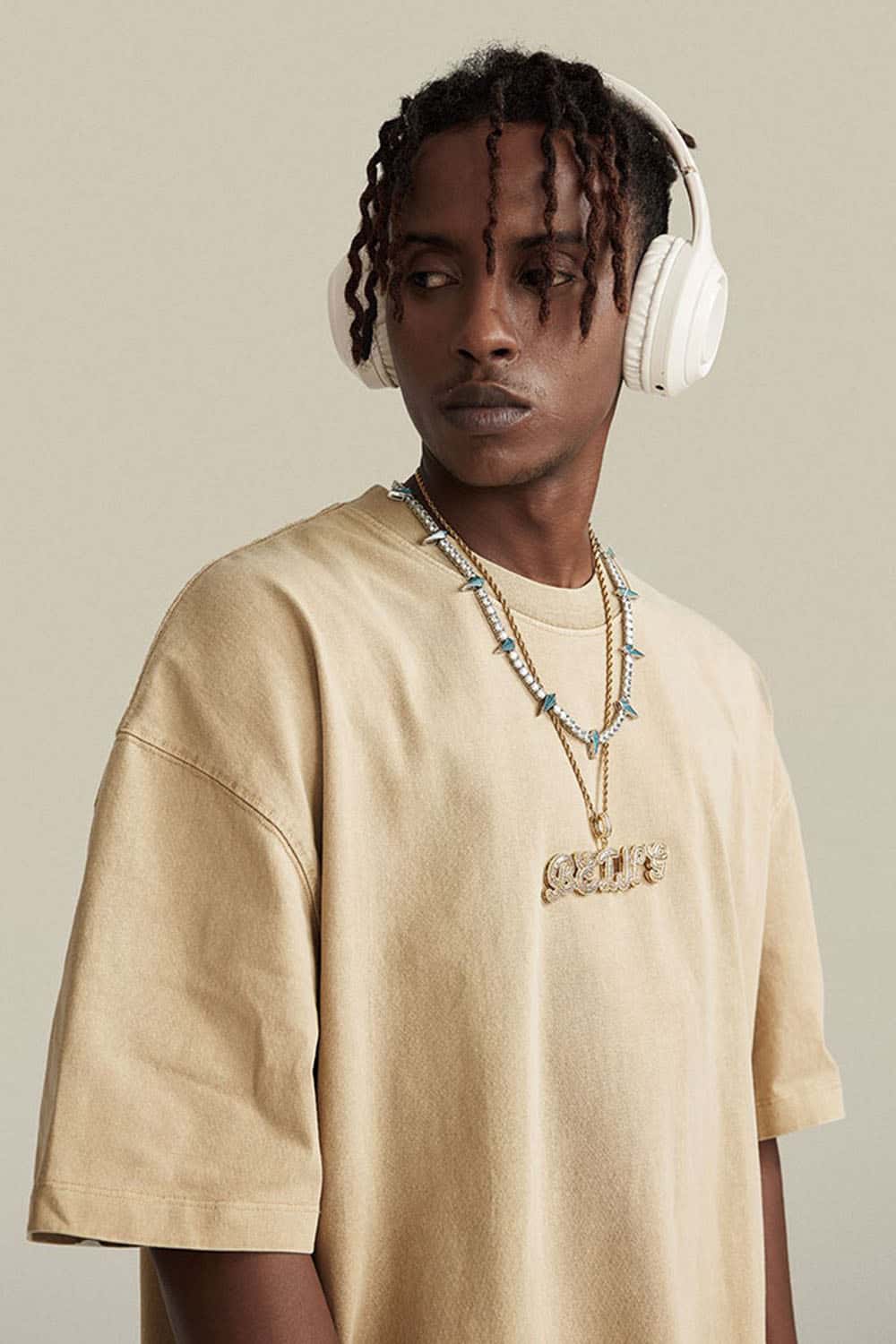Relaxed Washed Cotton Tee - Khaki