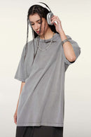 Relaxed Washed Cotton Tee - Medium Gray