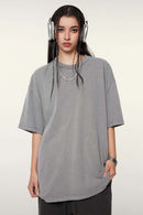 Relaxed Washed Cotton Tee - Medium Gray