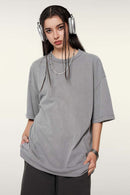 Relaxed Washed Cotton Tee - Medium Gray