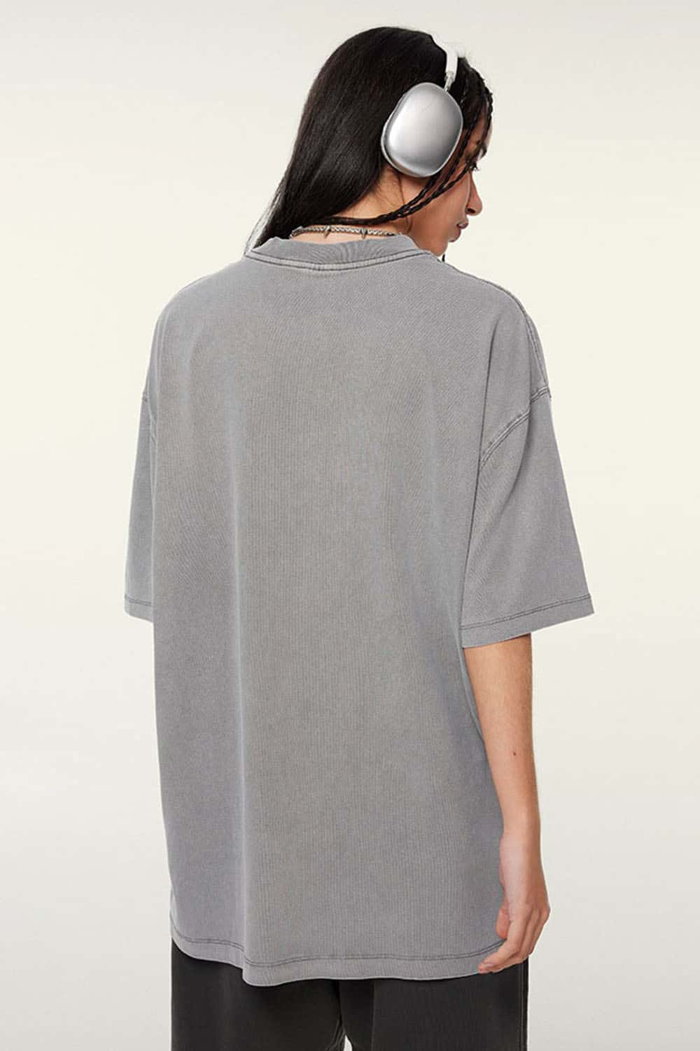 Relaxed Washed Cotton Tee - Medium Gray
