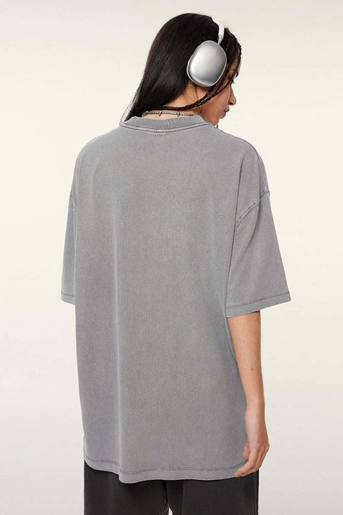 Relaxed Washed Cotton Tee - Medium Gray