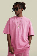 Relaxed Washed Cotton Tee - Rose Pink