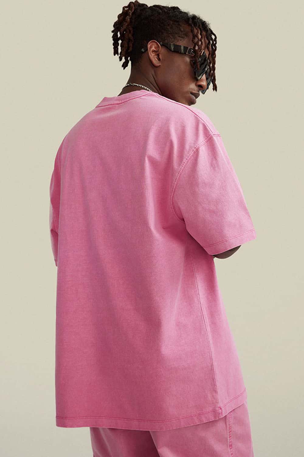 Relaxed Washed Cotton Tee - Rose Pink