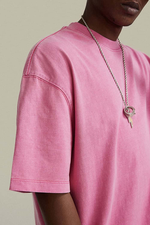 Relaxed Washed Cotton Tee - Rose Pink