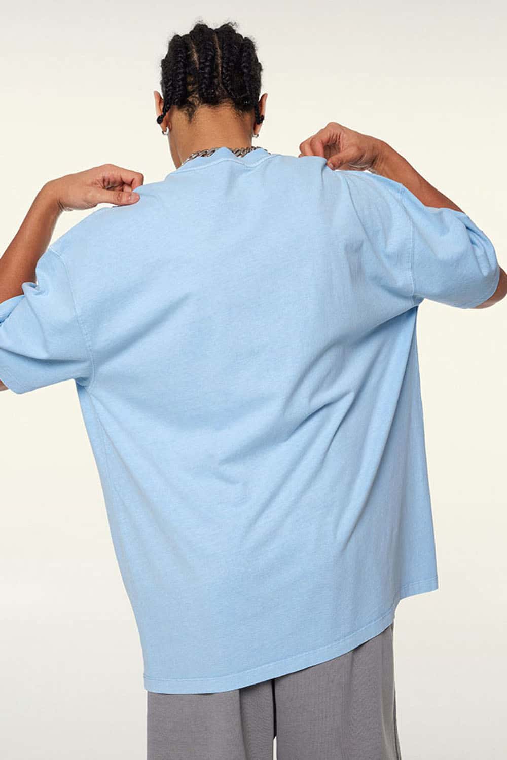 Relaxed Washed Cotton Tee - Sky Blue