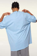 Relaxed Washed Cotton Tee - Sky Blue