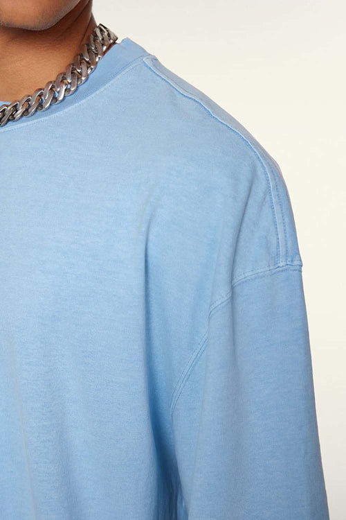 Relaxed Washed Cotton Tee - Sky Blue