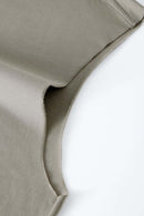 Heavyweight Relaxed Wide-Shoulder Cotton Sleeveless Top in Grayish Green - product detail close-up