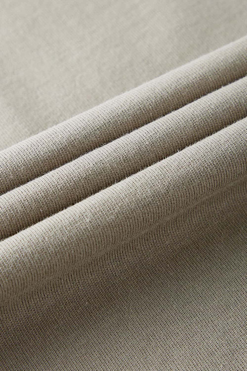 Heavyweight Relaxed Wide-Shoulder Cotton Sleeveless Top in Grayish Green - fabric texture close-up