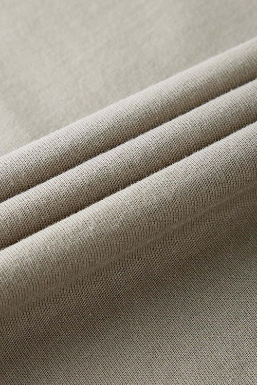 Heavyweight Relaxed Wide-Shoulder Cotton Sleeveless Top in Grayish Green - fabric texture close-up