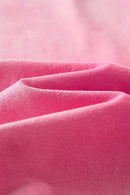 Washed Gradient Cotton Relaxed Drop-Shoulder T-Shirt in Rose Red - fabric texture close-up