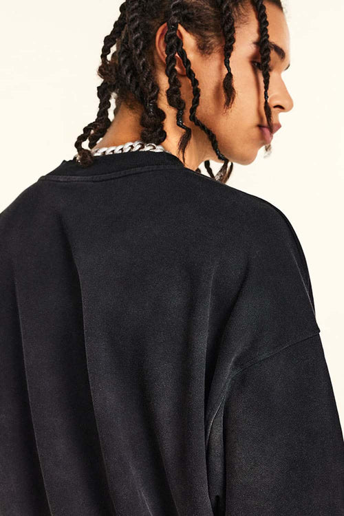 Wax-Dyed Vintage Crewneck - Black