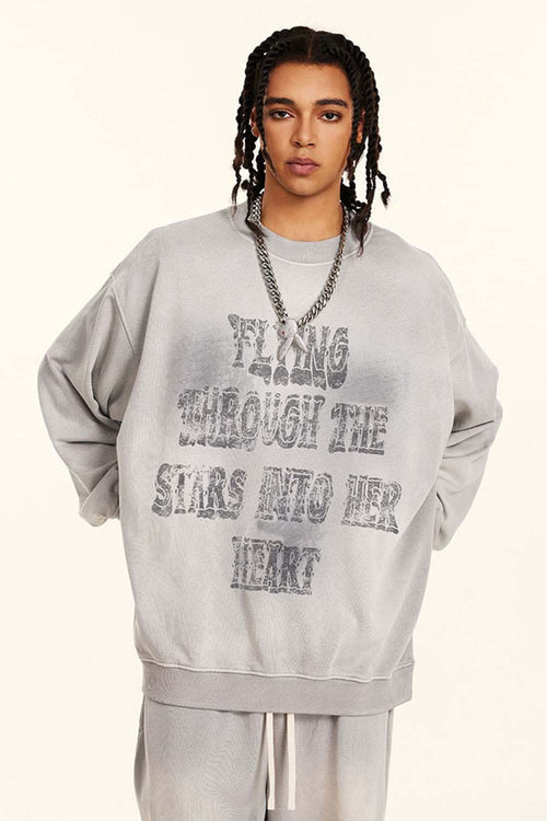 Wax-Dyed Vintage Crewneck - Light Gray