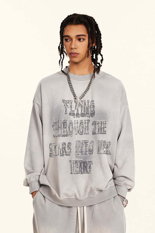 Wax-Dyed Vintage Crewneck - Light Gray