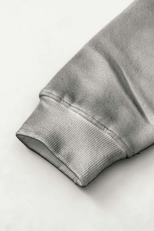 Distressed Gradient Zip-Up Hoodie - Flower Gray