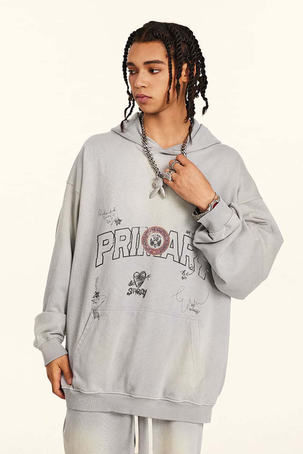 Vintage-Inspired Oversized Hoodie - Post-Apocalyptic Streetwear in a Comfortable Fit