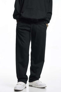 Heavyweight Essential Straight-Leg Sweatpants - Black