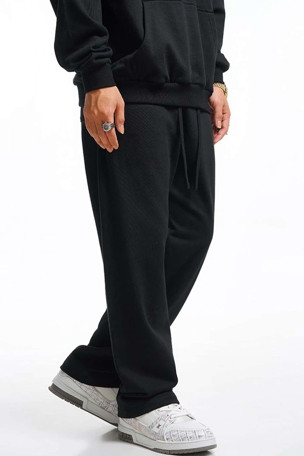 Heavyweight Essential Straight-Leg Sweatpants - Black