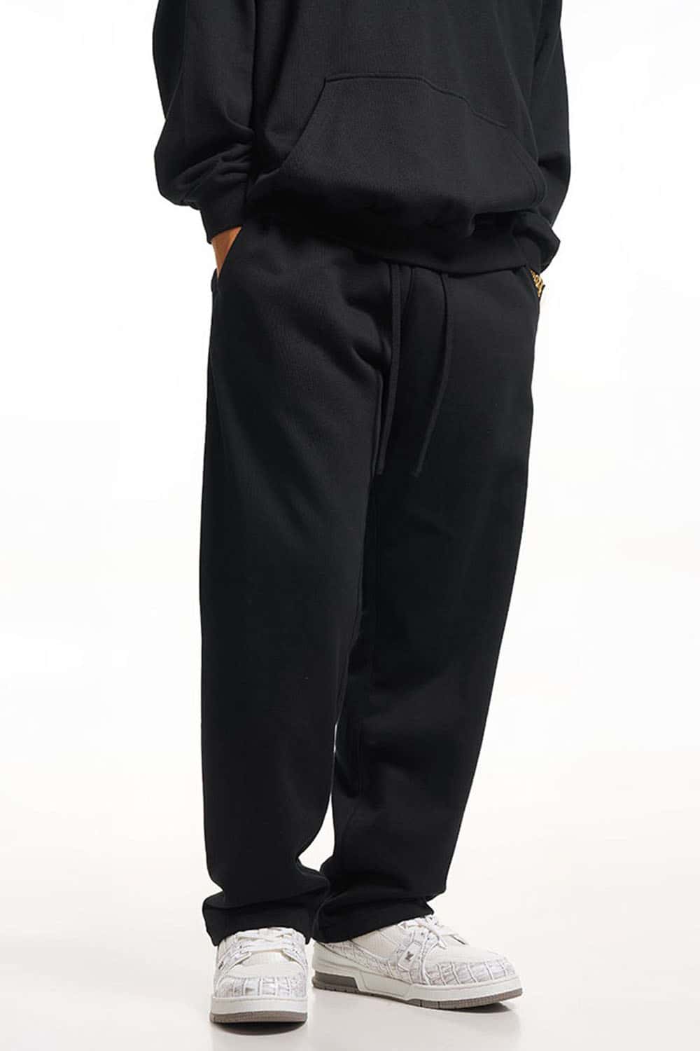 Heavyweight Essential Straight-Leg Sweatpants - Black
