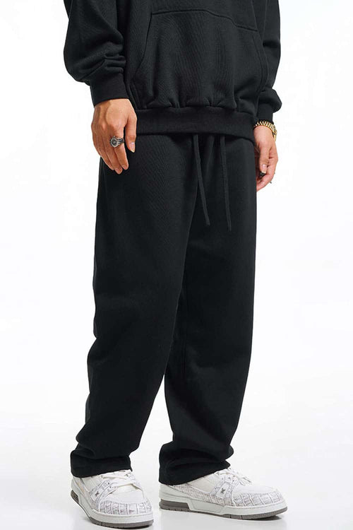 Heavyweight Essential Straight-Leg Sweatpants - Black