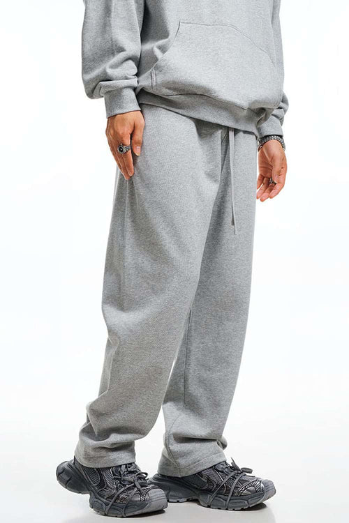 Heavyweight Essential Straight-Leg Sweatpants - Flower Gray