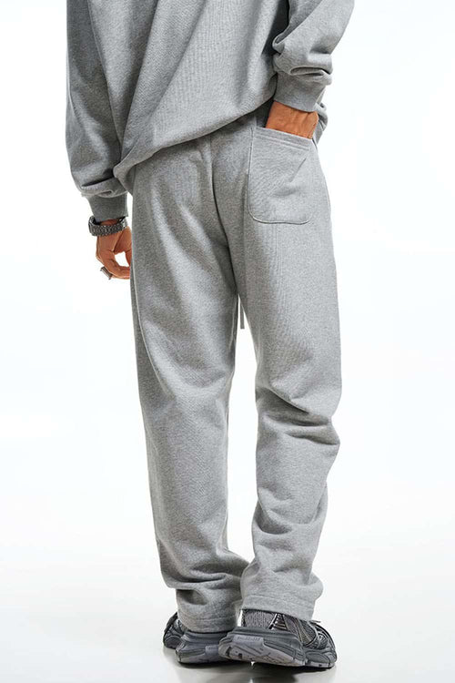 Heavyweight Essential Straight-Leg Sweatpants - Flower Gray
