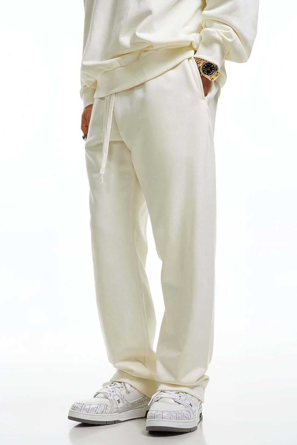 Heavyweight Essential Straight-Leg Sweatpants - Milky White