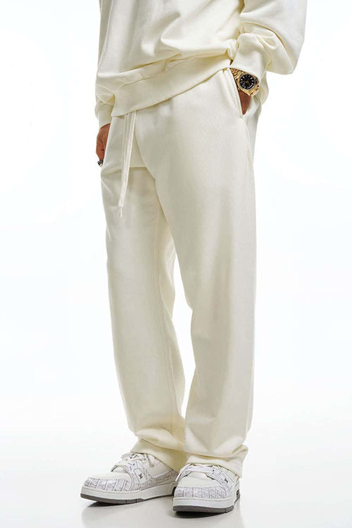 Heavyweight Essential Straight-Leg Sweatpants - Milky White