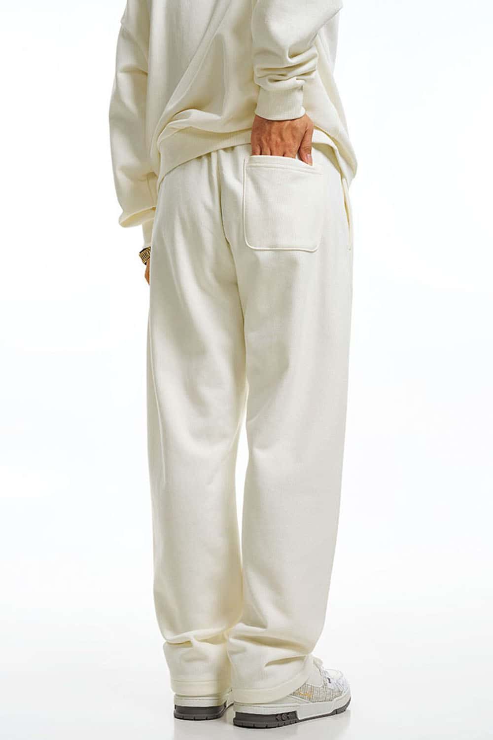 Heavyweight Essential Straight-Leg Sweatpants - Milky White