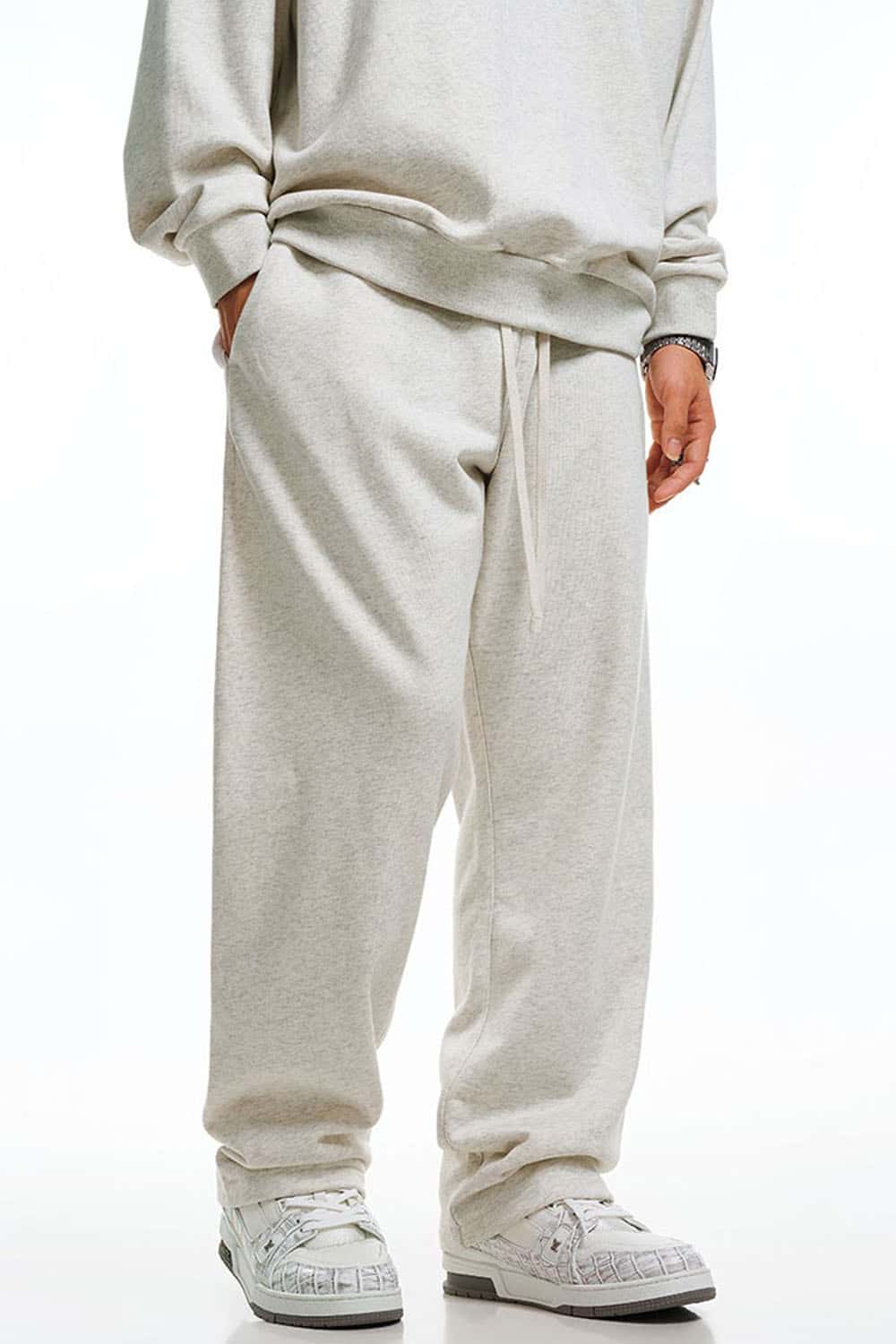 Heavyweight Essential Straight-Leg Sweatpants - Oat Gray