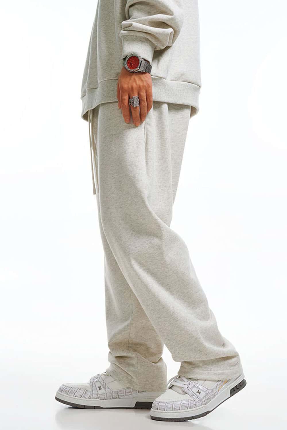 Heavyweight Essential Straight-Leg Sweatpants - Oat Gray
