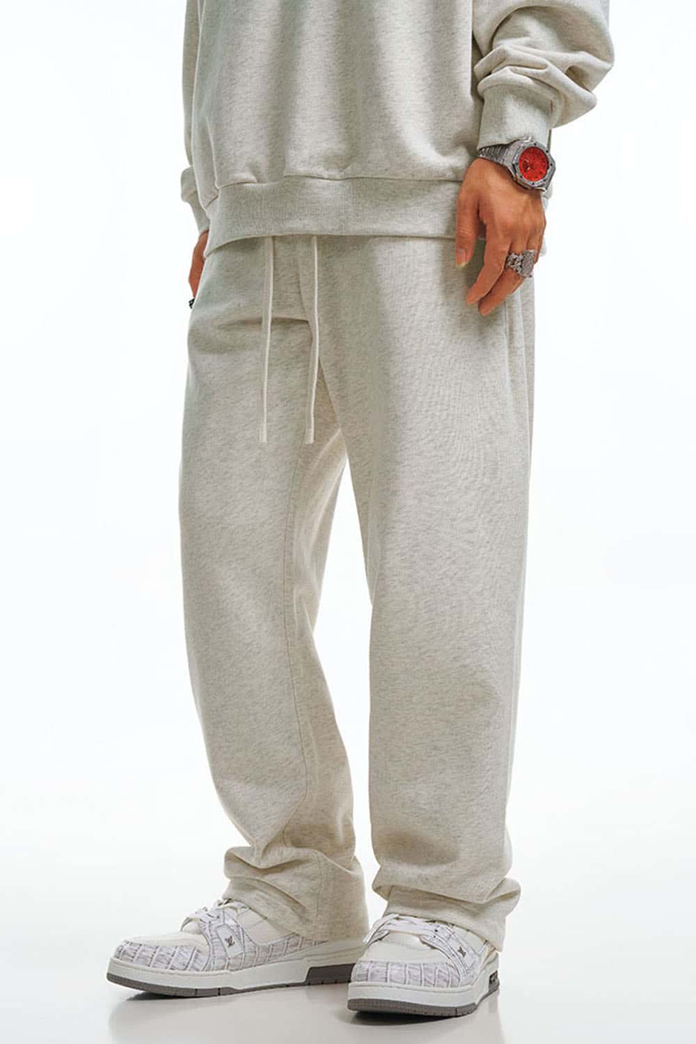 Heavyweight Essential Straight-Leg Sweatpants - Oat Gray