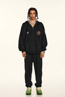 Heavyweight Vintage Zip-Up Hoodie - Metallic Black