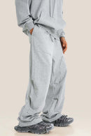 Men's Vintage Washed Fleece Sweatpants - Flower Gray