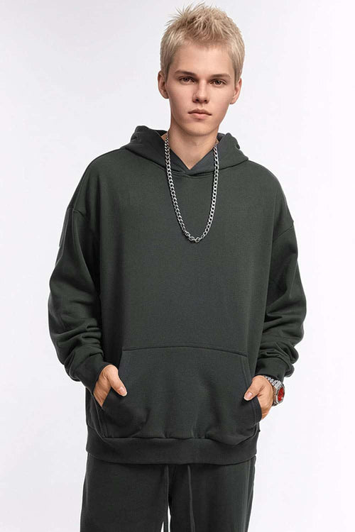 Essential Solid Pullover Hoodie - Charcoal