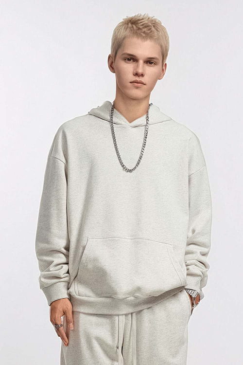 Essential Solid Pullover Hoodie - Oat Gray