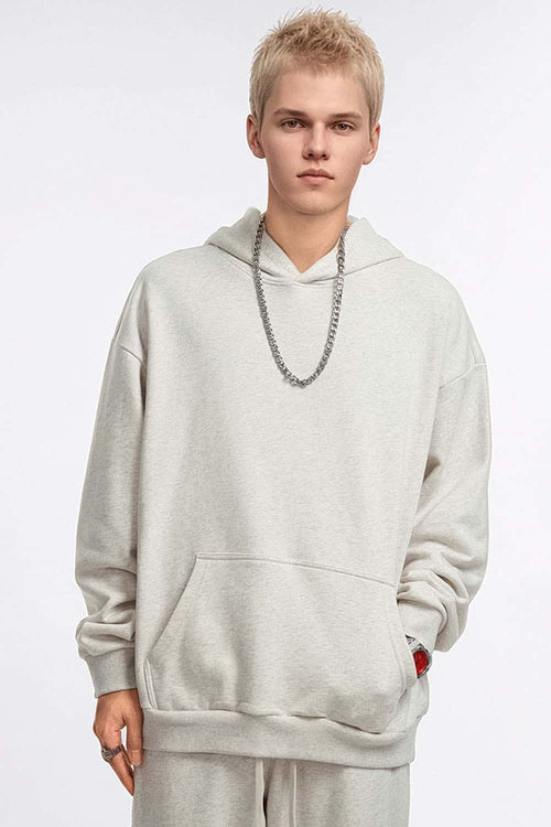 Essential Solid Pullover Hoodie - Oat Gray