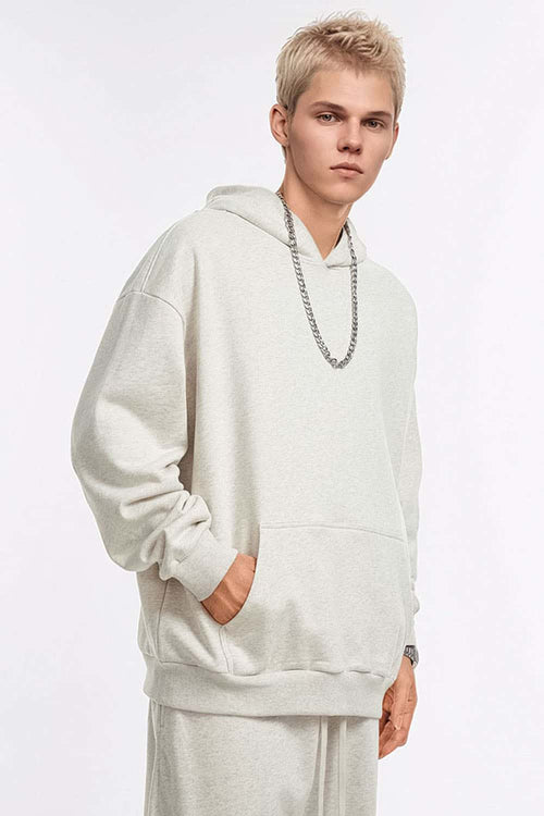 Essential Solid Pullover Hoodie - Oat Gray