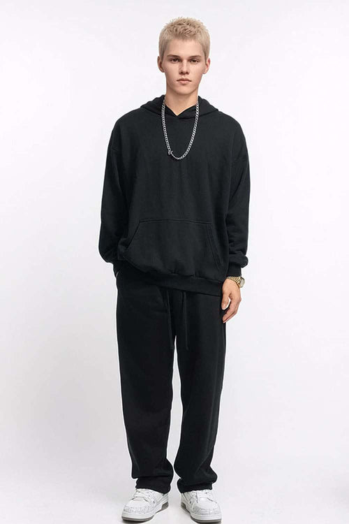 Essential Solid Pullover Hoodie - Black