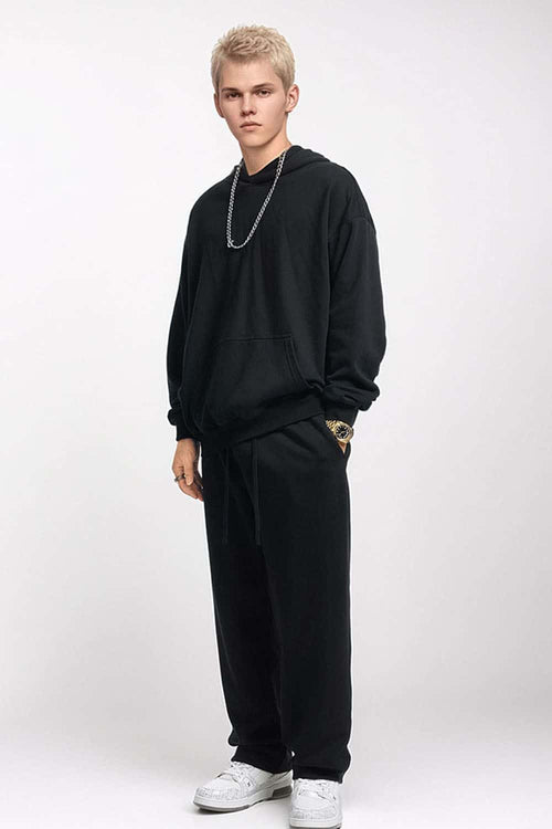 Essential Solid Pullover Hoodie - Black