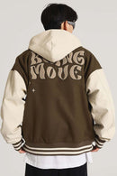 Premium Towel-Embroidered Bomber Jacket - Coffee