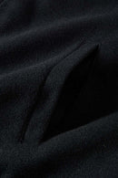 Premium Towel-Embroidered Bomber Jacket - Black