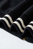 Premium Towel-Embroidered Bomber Jacket - Black