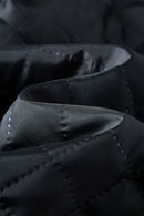 Premium Towel-Embroidered Bomber Jacket - Black